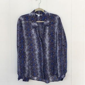 Dvf snake print silk blouse